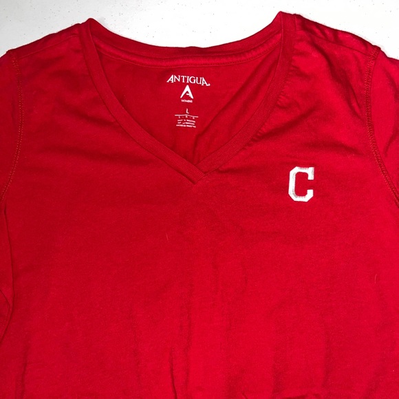 Antigua Cleveland Guardians V Neck Athletic Shirt - Picture 1 of 4